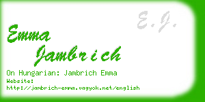 emma jambrich business card
